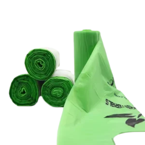Custom Logo Eco Biodegradable Compostable PLA Cornstarch T Shirt Bag Gravure Printed Supermarket Trash Bags Household Bin Liners