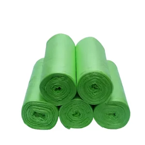 Custom Logo Gravure-Printed 13-Gallon Compostable Trash Bags 30-Liter Unscented Biodegradable PLA/PBAT Flat Kitchen Bags