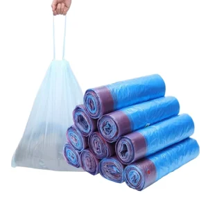 Custom Logo Gravure Printed Drawstring Trash Bags 5/13/30/40 Gallon HDPE LDPE Household Kitchen Garbage Bin Liners