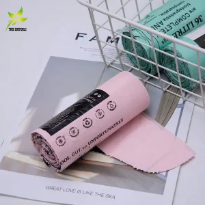 Custom Logo Gravure Printed PLA Biodegradable Wave Top Garbage Bag Roll Cornstarch Compostable Plastic Kitchen Food Bags
