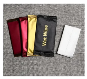 Custom Logo Hand Mouth Cleaning Wet Wipe Mini Single Piece Disposable Nonwoven Advertising Restaurant Cleansing Wet Tissue Wipes