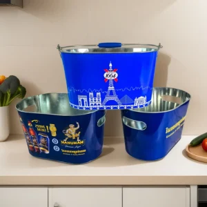 Custom Logo Large 10L Galvanized Handle Bar Tool Metal Tin Pail Wine Ice Bucket