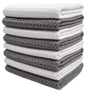 Custom Logo Microfiber Waffle Weave Kitchen Towels Soft Highly Absorbent Lint Free Dish Cloths Clean Towels for Kitchen Use