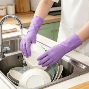 Custom Logo Nitrile Gloves, Powder-Free, Oil-Resistant, Anti-Slip for Dishwashing and Baking