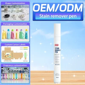 Custom Logo Portable Clothing Stain Remover Pen Liquid Natural Fragrance Detergent 5% 15% Active Guangdong OEM Cleaning Products