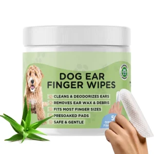 Custom Logo Pre-Soaked Gentle Dog Ear Cleaning Finger Wipes for Dogs Cleans and Deodorizes Ears