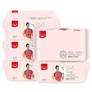 Custom Logo Printed Disposable Face Towel Soft Cotton Tissue for Facial Cleansing 3 Ply 2 Ply Available for Household