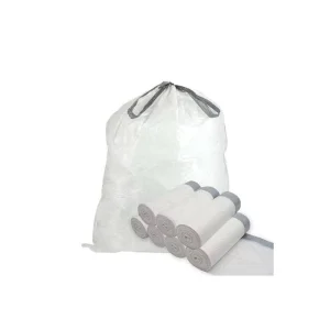 Custom Logo Printed Drawstring Trash Bags Private Label Star Seal Plastic Garbage Bags