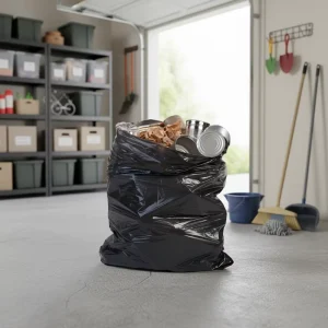 Custom Logo Printed Heavy Duty Thickened Black HDPE Heat Seal Garbage Bags