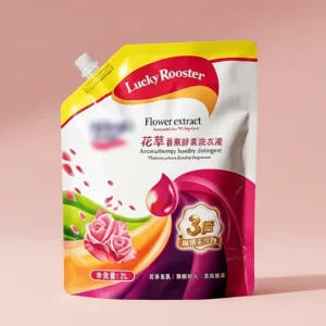 Custom Logo Soap Shampoo Laundry Detergent Dishwashing Liquid Moisture Proof Stand Up Spout Pouch Handle 500ml 1 Litre Plastic