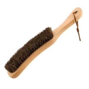 Custom Logo Soft Bristles Horsehair Manual Hat Cleaning Brush with Wooden Handle