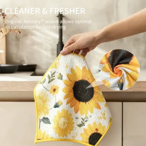 Custom Logo Super Absorbent Quick Drying Waffle Weave Scratch Free Durable Kitchen Tea Towels