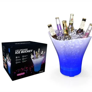 Custom Logo Waterproof Plastic Ice Bucket with Wireless Speaker for Party Drink Containers