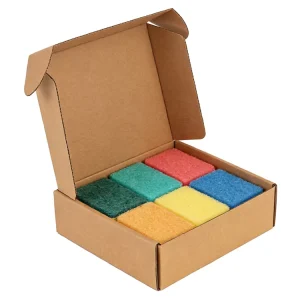 Custom Made Eco Friendly Recyclable Self Erecting Corrugated Cardboard Box for Bulk Sponge Scouring Pad Shipping & Storage