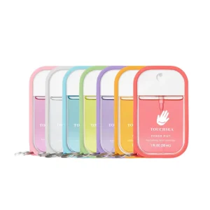Custom Made Instant Scented Hand Sanitizing Spray Gel 30ml Credit Card Style Keychain Travel Mist Plastic Bottle for Daily Use