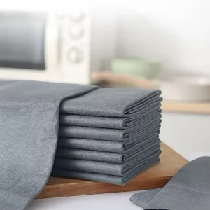 Custom Magic Cleaning Cloth Grey Terylene Streak Free Glass Cleaning Towel Water Absorbent Car Wash Rag Lint Free Customizable