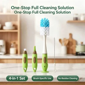 Custom Mold-Designed Cleaning Brush Set for Sports Water Bottles and Baby Bottles