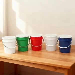 Custom Multi Color Plastic Bucket Durable Pail Chemical Food Grade Packing With Lid Handle 400ML