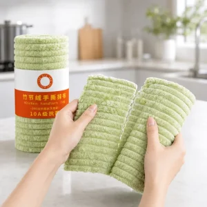 Custom Multi Purpose Reusable Cleaning Rag Kitchen Towel Microfiber Cleaning Cloth Roll with Tear Away