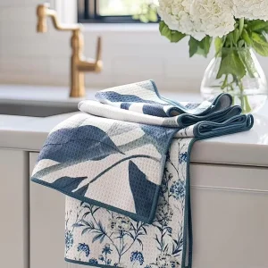 Custom Next level Absorbency Microfiber Fabrics Waffle Towel Kitchen Cafe Dish Towel Sublimation Weave Kitchen Towels