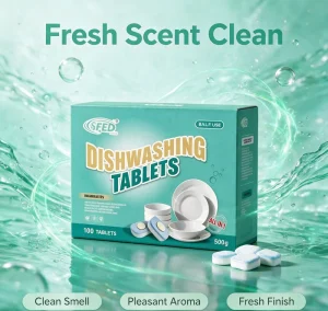 Custom OEM Dishwasher Detergent Tablets Plastic Free Eco Friendly Solid Cleaning Pods