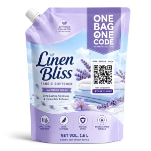 Custom One Bag One Code Fabric Softener Refill Spout Pouch With QR Code Laundry Packaging