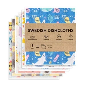 Custom Personalized Biodegradable Cellulose Swedish Dishcloths OEM Supplier Reusable Kitchen Cleaning