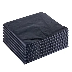 Custom Plastic PE 55 60 Gallon Contractor Rubbish Trash Bags Side Gusset Cross Tie 3.0 Mil Large Black Heavy Duty Bags