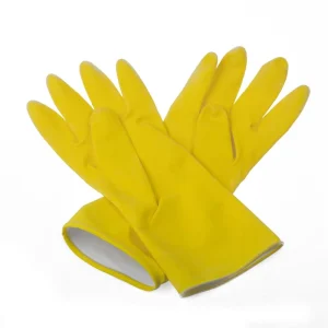 Custom Popular Household Latex Flocklined Gloves Red Color Medium Thickness 50 80g FEIE OEM Brand Sizes S M L XL