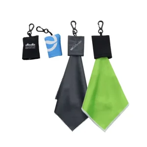 Custom Print 5 Colors Eco-Friendly Microfiber Cleaning Cloth for Glasses/Lens with Keychain Pouch