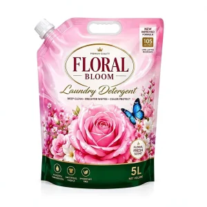 Custom Printed 1L/3L/5L Laundry Detergent Stand-Up Pouch High-Barrier Moisture-Proof Spout Bag with Handle