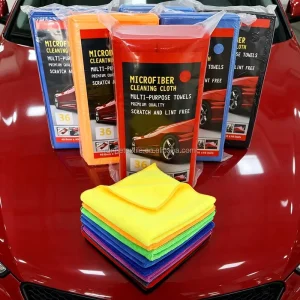 Custom Printed 36 Packs 380gsm Premium Microfiber Cleaning Cloths Dry Kitchen Car Wash Rags for Floor Usage Suitable Car Towels