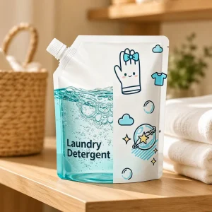 Custom Printed 3kg Laundry Detergent Spout Pouch Leak-Proof Stand Handle Resealable Refill Packaging Liquid Soap PET/PE