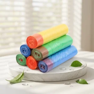 Custom Printed Biodegradable Heat Seal PE Plastic Heavy Duty Garbage Bags in Roll