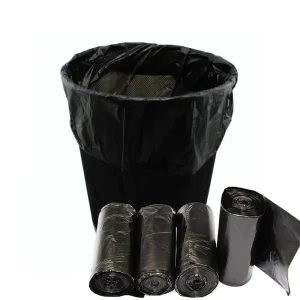 Custom Printed Black Plastic Heavy Duty Kitchen Trash In-Roll Bags Side Gusset Heat-Sealed Packaging China Supply