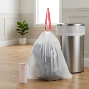 Custom Printed Disposable Heavy Duty 13 Gallon HDPE Drawstring Kitchen Trash Bags OEM Manufacturer