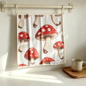 Custom Printed Eco Friendly Ultra absorbent Microfiber Quick dry Lightweight Soft Waffle pattern Kitchen Towel Home