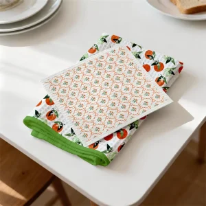 Custom Printed Eco Waffle Kitchen Tea Towels Absorbent Quick Dry Soft Tea Towel Kitchen Use Swedish Dish Cloth Tea Towel Set