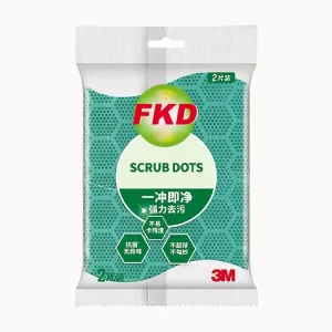 Custom Printed Flat Back Seal Plastic Packaging Bags for Kitchen Sponge Scouring Pad and Steel Wool Storage