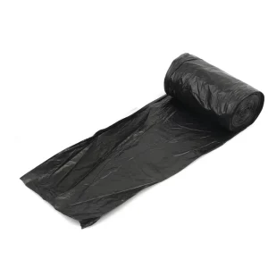 Custom Printed Heavy Duty Black HDPE 15 mm Thick Side Gusset Kitchen Trash Bags on Roll Heat Sealed