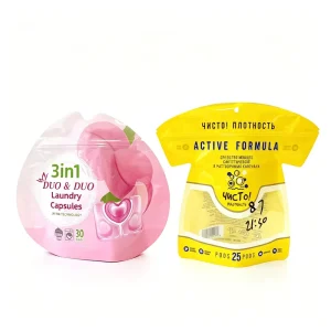 Custom Printed Irregularly Shaped Packaging Bags Laundry Capsules Bag Laundry Detergent Pods Packaging Stand up Zipper Pouch
