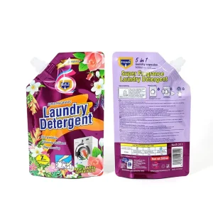 Custom Printed Laundry Detergent Spout Pouch Bag for Liquid Storage High-Barrier Mylar Plastic with Nozzle