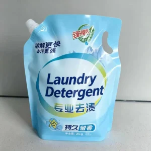 Custom Printed Plastic Liquid Detergents Pouch Packaging Laundry Doypack Soap Stand up Spout Pouch Washing Liquid Bag