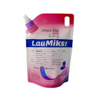 Custom-Printed Plastic Stand-Up Detergent Pouch with Nozzle Spout