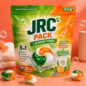 Custom Printed Stand-Up Zipper Doypack Resealable Plastic Bag for Laundry Detergent and Pods