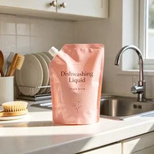Custom Printed Stand up Spout Pouch Bag for Dishwashing Liquid Spout Pouch Doypack Soft Bags with Cap