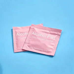 Custom Printed pink and purple Alcohol Wipes 2ply & 4ply Available Two Sizes 6cm*6cm and 6cm*3cm
