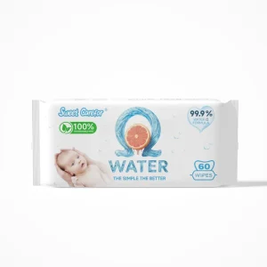 Custom Private Label 60PCS Baby Wipes 99.9% Pure Water Unscented Wipes Manual Extraction Wet Tissue Body Cleansing