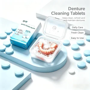 Custom Private Label Mint Flavor Effervescent Daily Oral Care and Fresh Breath for Seniors and Adults Denture Cleaning Tablets
