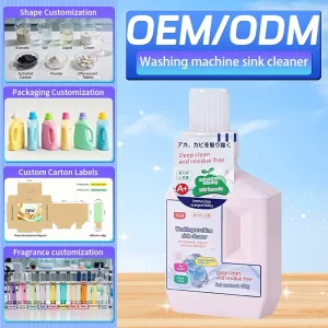 Custom Private Label Washing Machine Inner Tub Cleaner Deep Decontamination Mildew Odor Eliminating Liquid Cleaning Products